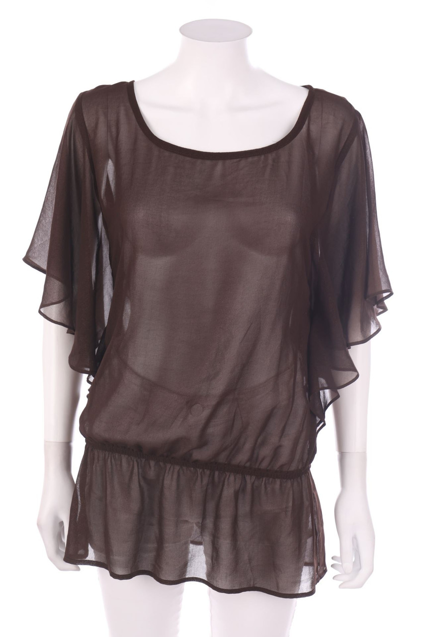 CAMAÏEU - Kurzarm-Bluse mit Glitzer - L