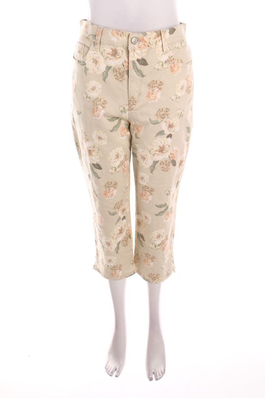 Gloria Vanderbilt - Denim-Capri-Hose mit Blumen-Print - D 40