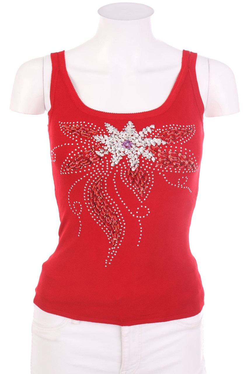SECONDHAND - Top mit Strass-Steinen - XS