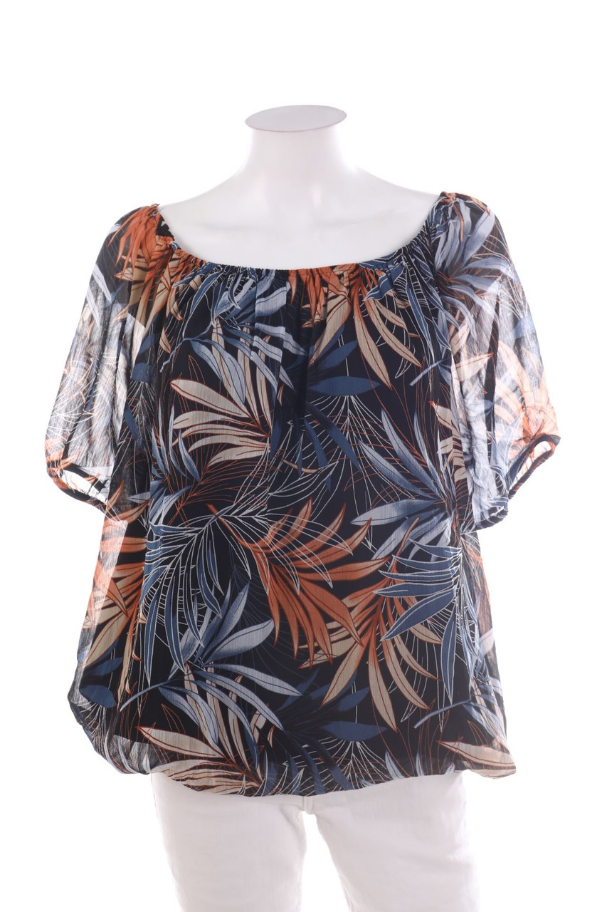 Laura Torelli - Kurzarm-Shirt mit Tropical Print - L