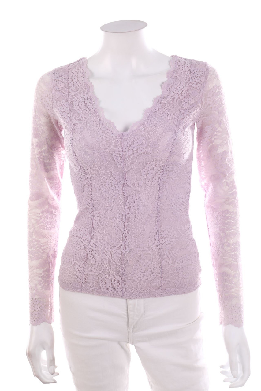 AMISU - Spitzen-Longsleeve-Shirt - XS