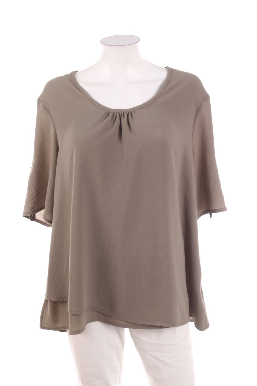 CANDA by C&A - Kurzarm-Bluse mit Roll-up-Manschette - D 48