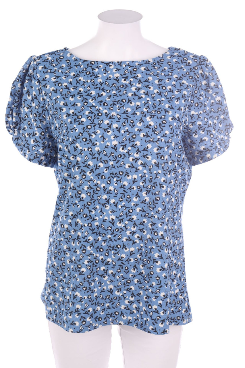 Ohne Label - Kurzarm-Shirt mit Blumen-Print - M