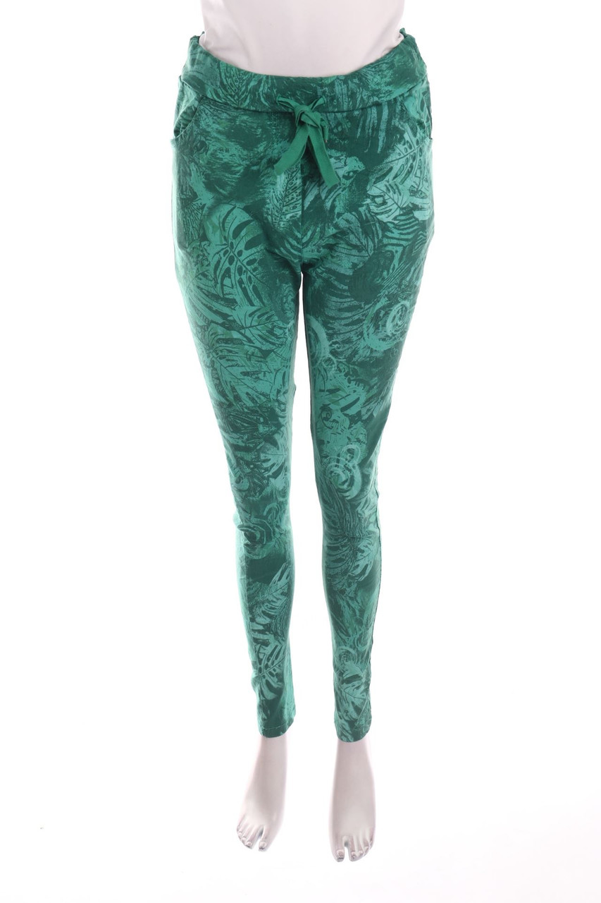 Ohne Label - Treggings mit Blumen-Print - D 38