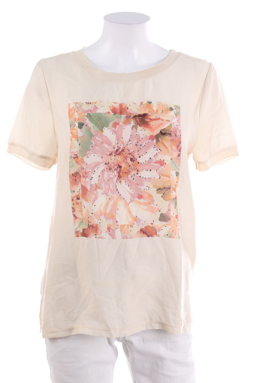 rich & royal - Kurzarm-Bluse mit Blumen-Print - M