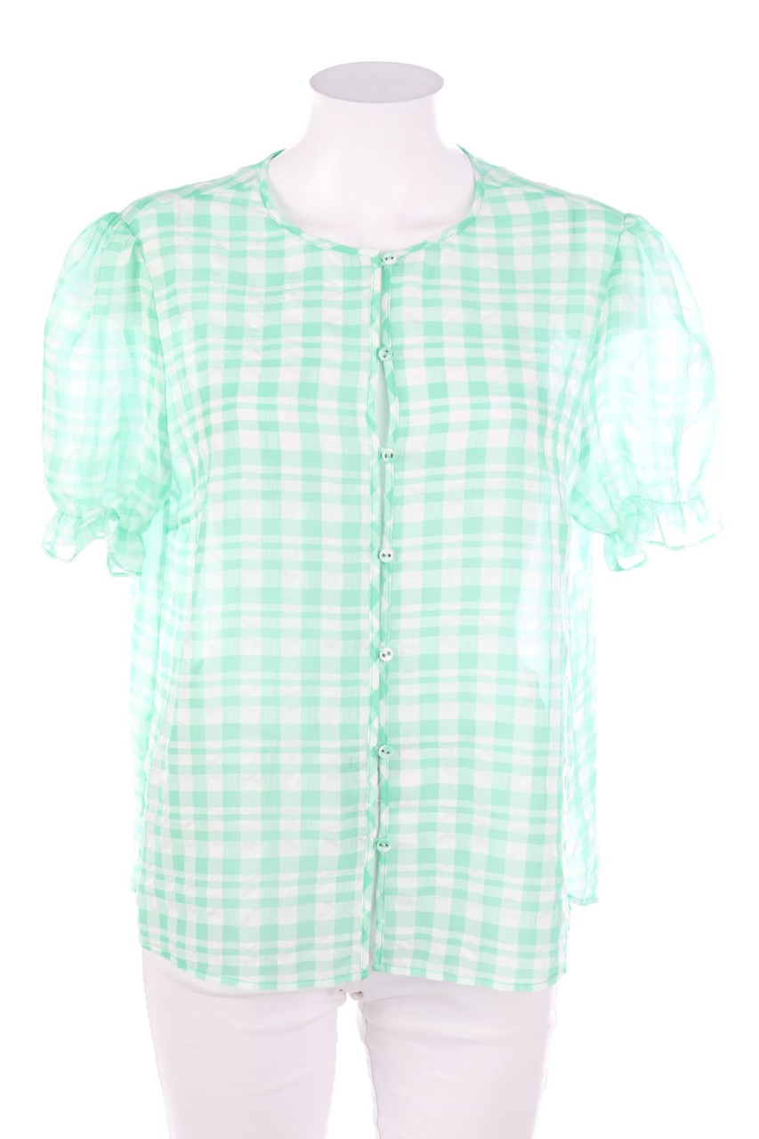 JOOP! - Kurzarm-Bluse mit Karo-Muster - L