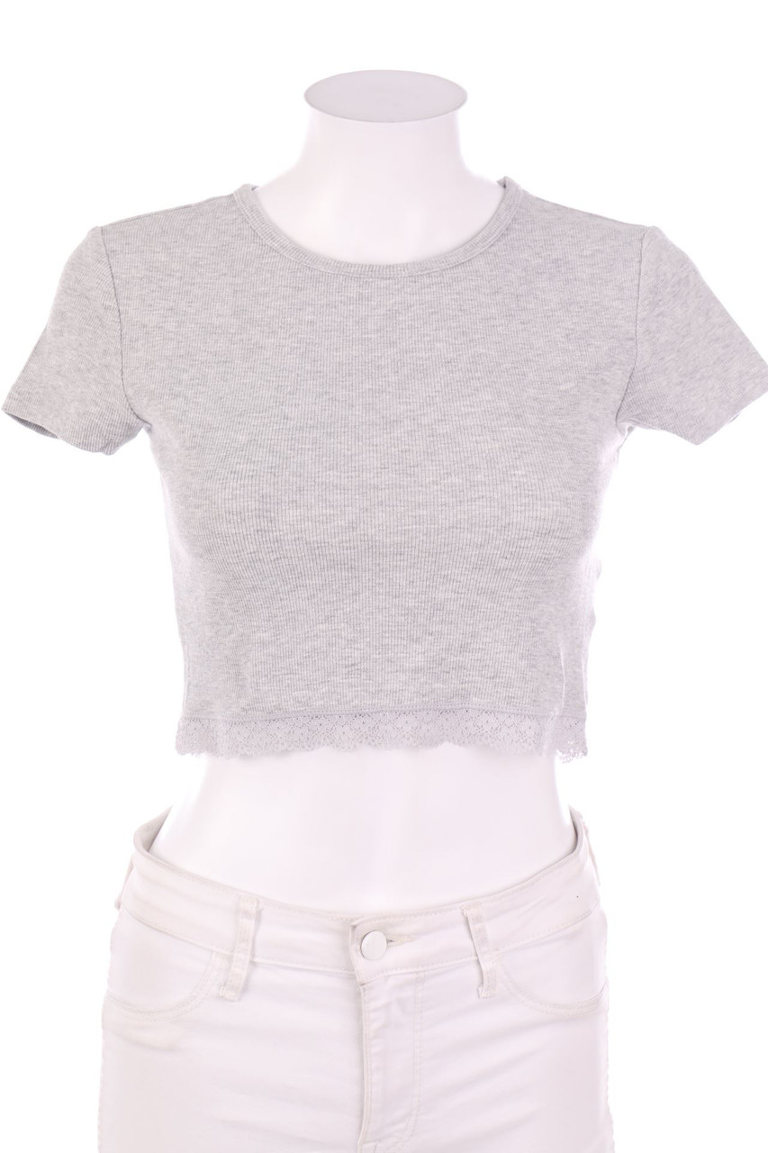 even&odd - Cropped-Shirt mit Spitze - XS