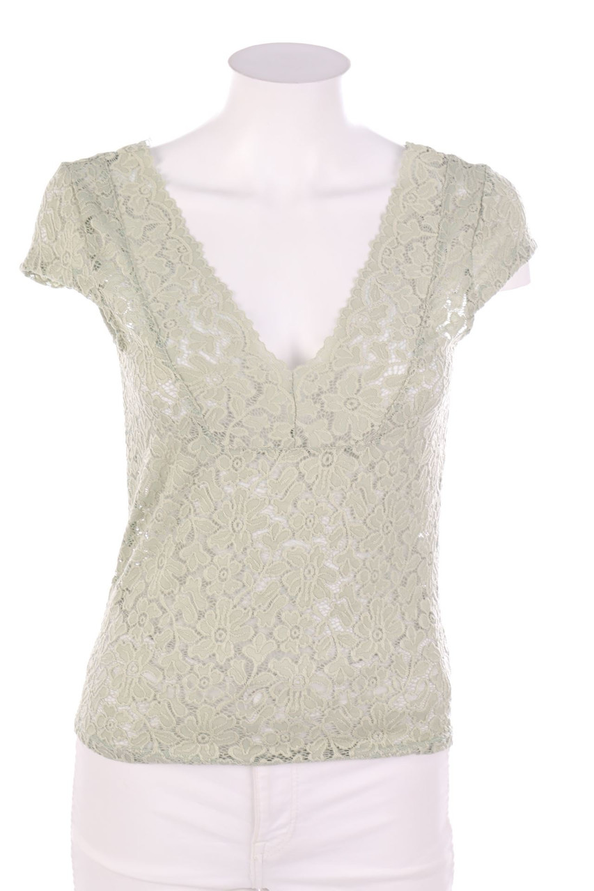 ONLY - Spitzen-Kurzarm-Shirt - S