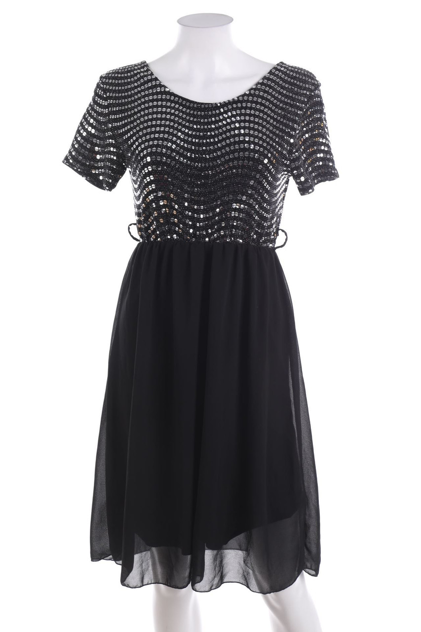 Ohne Label - Kleid mit Applikationen - D 36