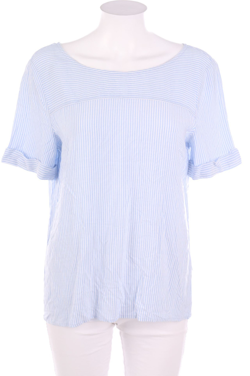 ESPRIT - Kurzarm-Bluse mit Streifen - D 40-42