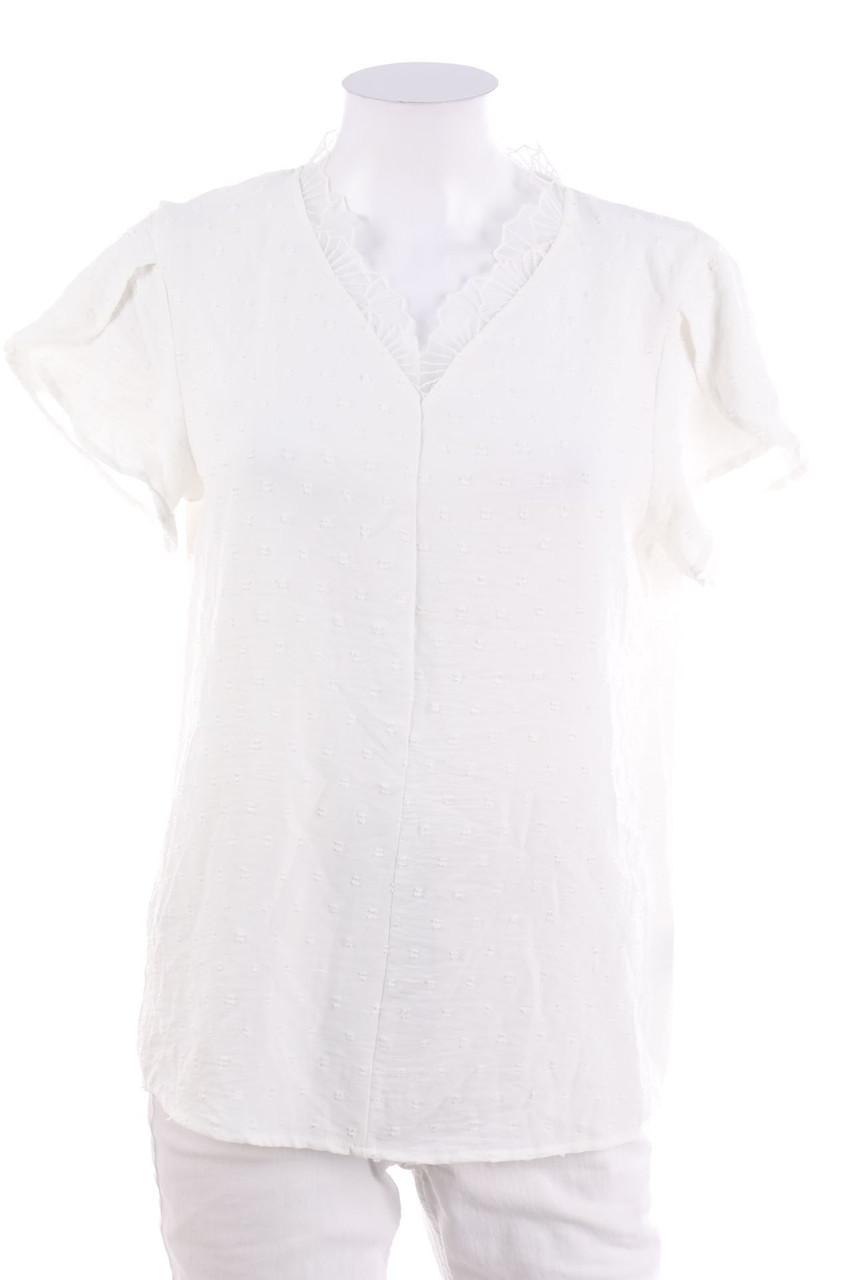 SHEIN - Kurzarm-Bluse mit Spitze - M