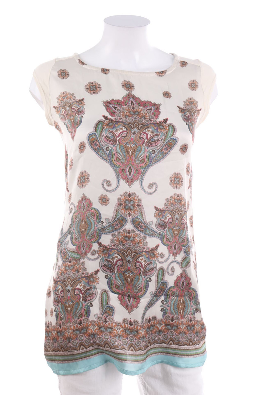 promod - Kurzarm-Bluse mit Paisley-Print - S