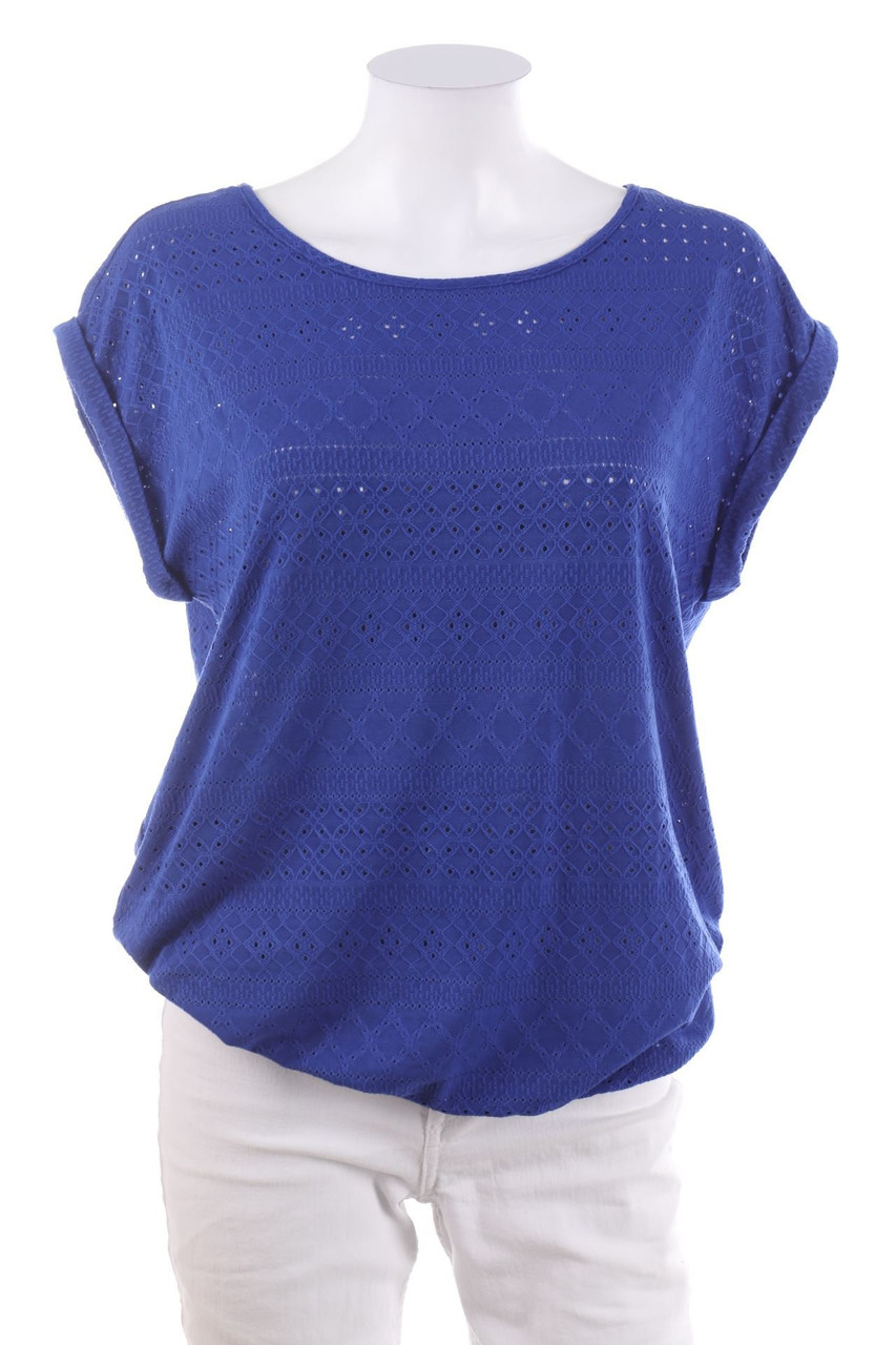 Ohne Label - Kurzarm-Shirt mit Muster - D 38