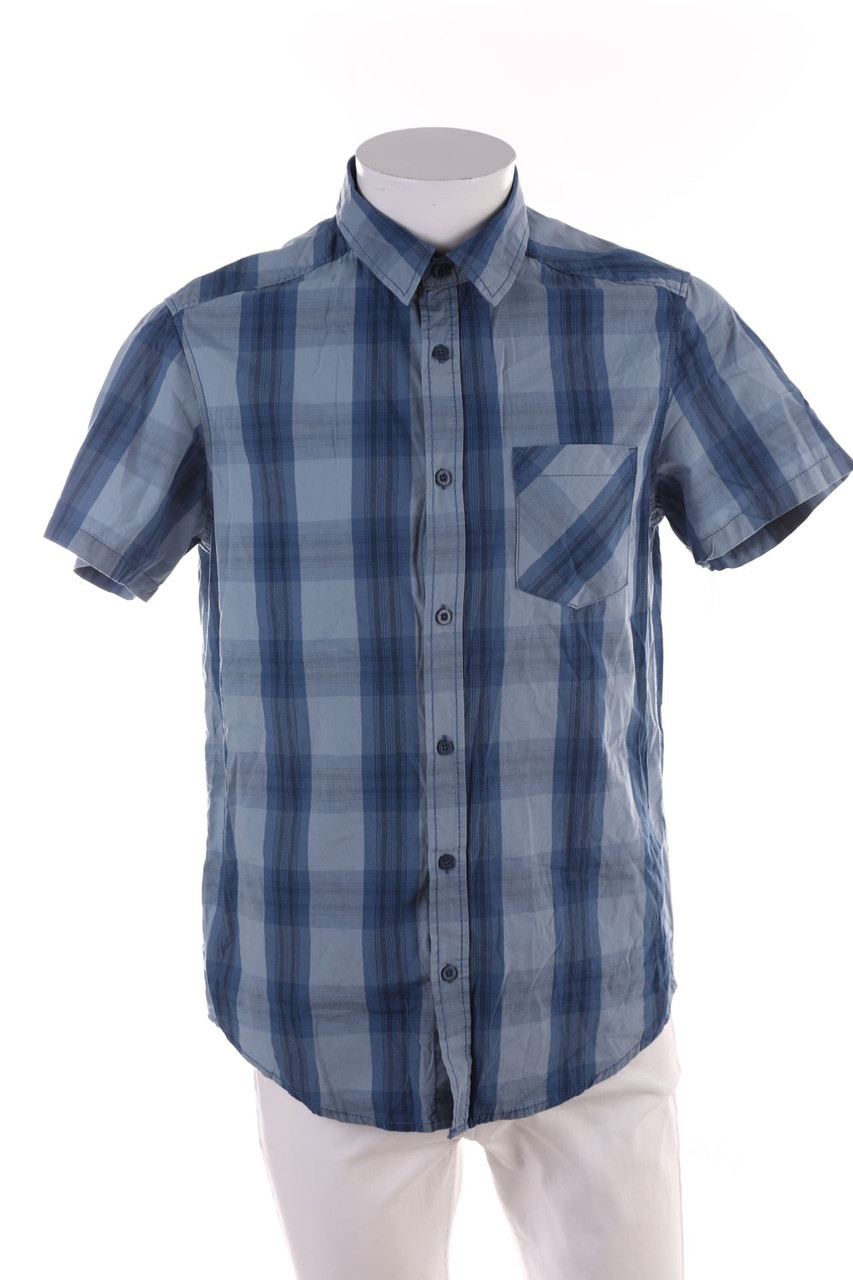 Identic Man - Kurzarm-Hemd mit Karo-Muster - M