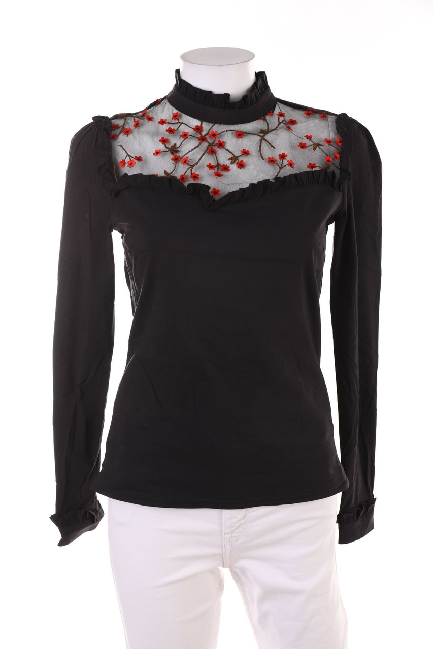 SECONDHAND - Longsleeve-Shirt mit Mesh-Einsatz - M