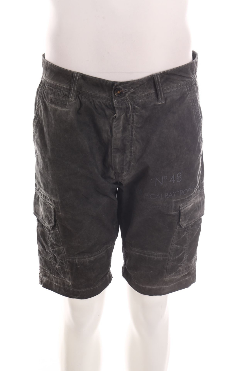 TOM TAILOR POLO TEAM - Cargo-Shorts im Used Look mit Print - 56