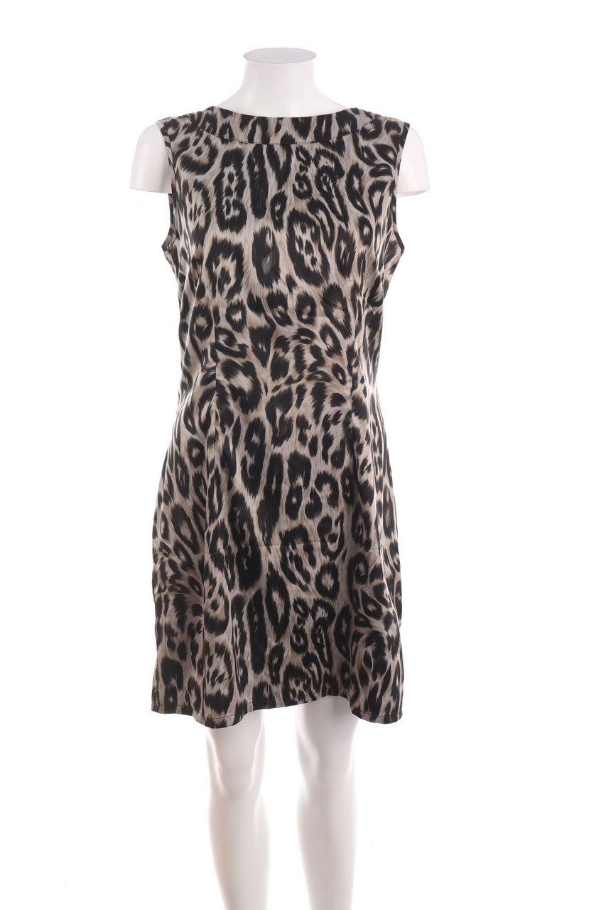 Ohne Label - Cocktailkleid mit Leo-Print - D 40