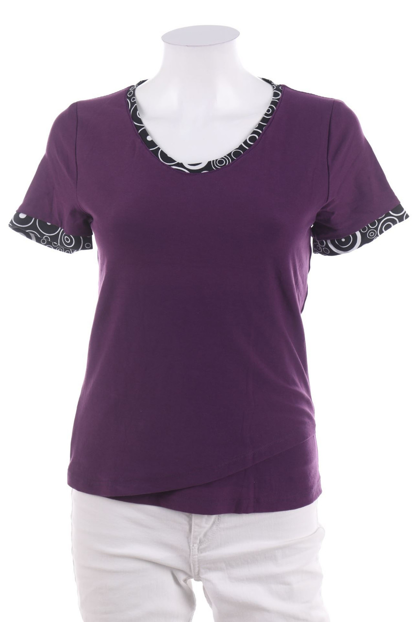 Ohne Label - Kurzarm-Shirt im Layer Look mit Muster - D 34