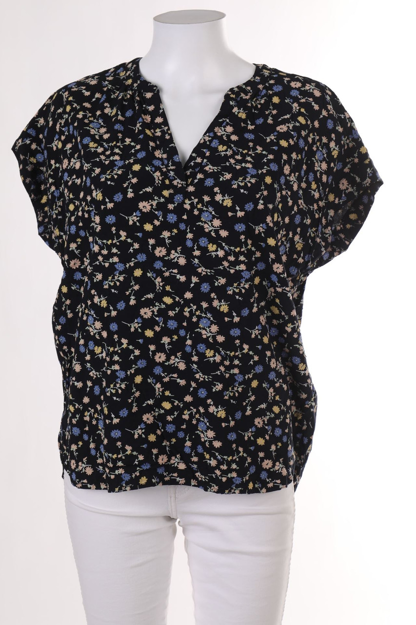 ESPRIT - Kurzarm-Bluse mit Blumen-Print - S