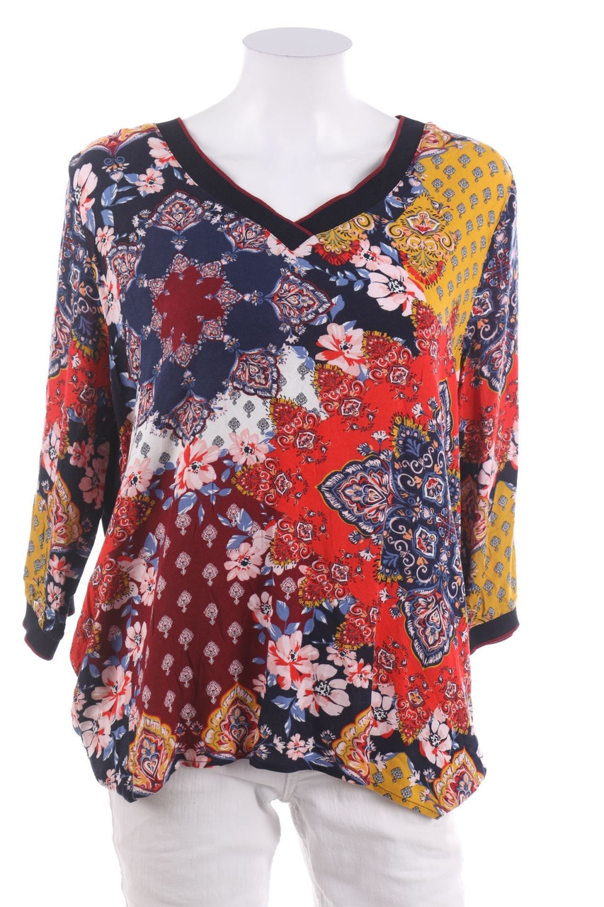 s.Oliver - Muster-Bluse mit 3/4-Ärmel - D 44