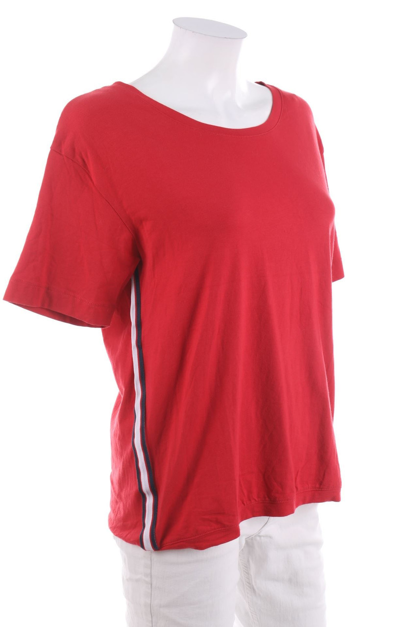 Ohne Label - Kurzarm-Shirt mit Galonstreifen - D 44