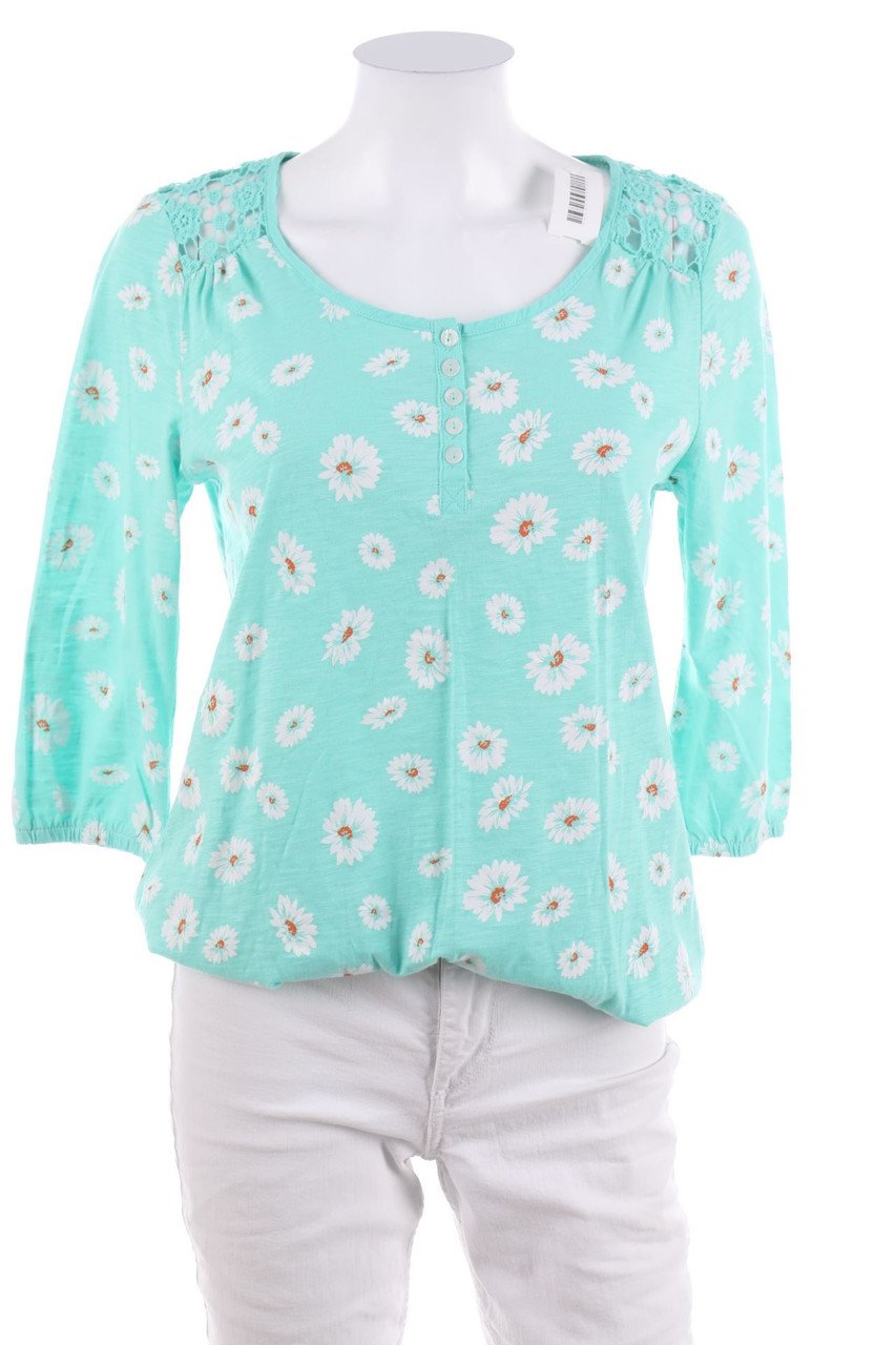 TU - Print-3/4-Arm-Shirt mit Spitzen-Einsatz - D 36