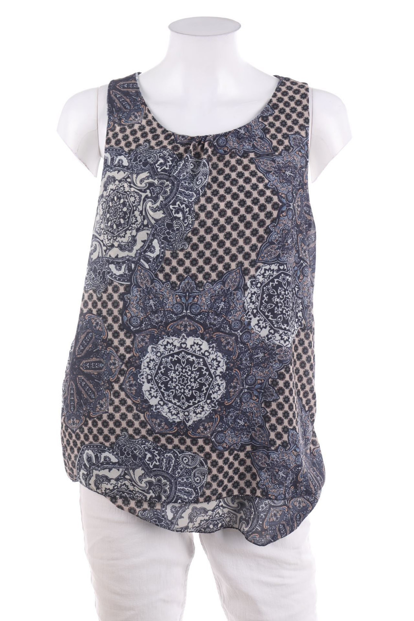 Ohne Label - Blusentop im Layer Look mit Muster - D 38