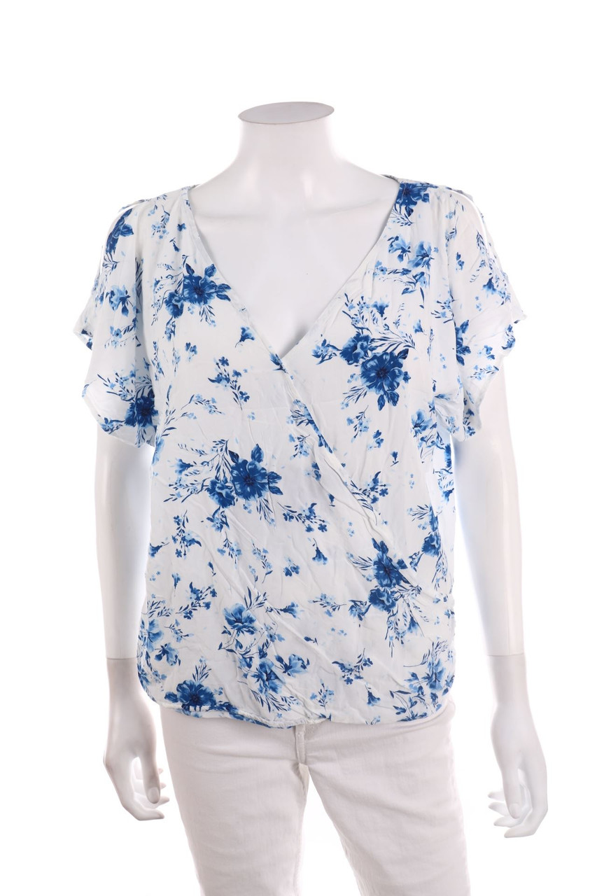 orsay - Kurzarm-Bluse mit Cut-outs in Wickel-Optik - L