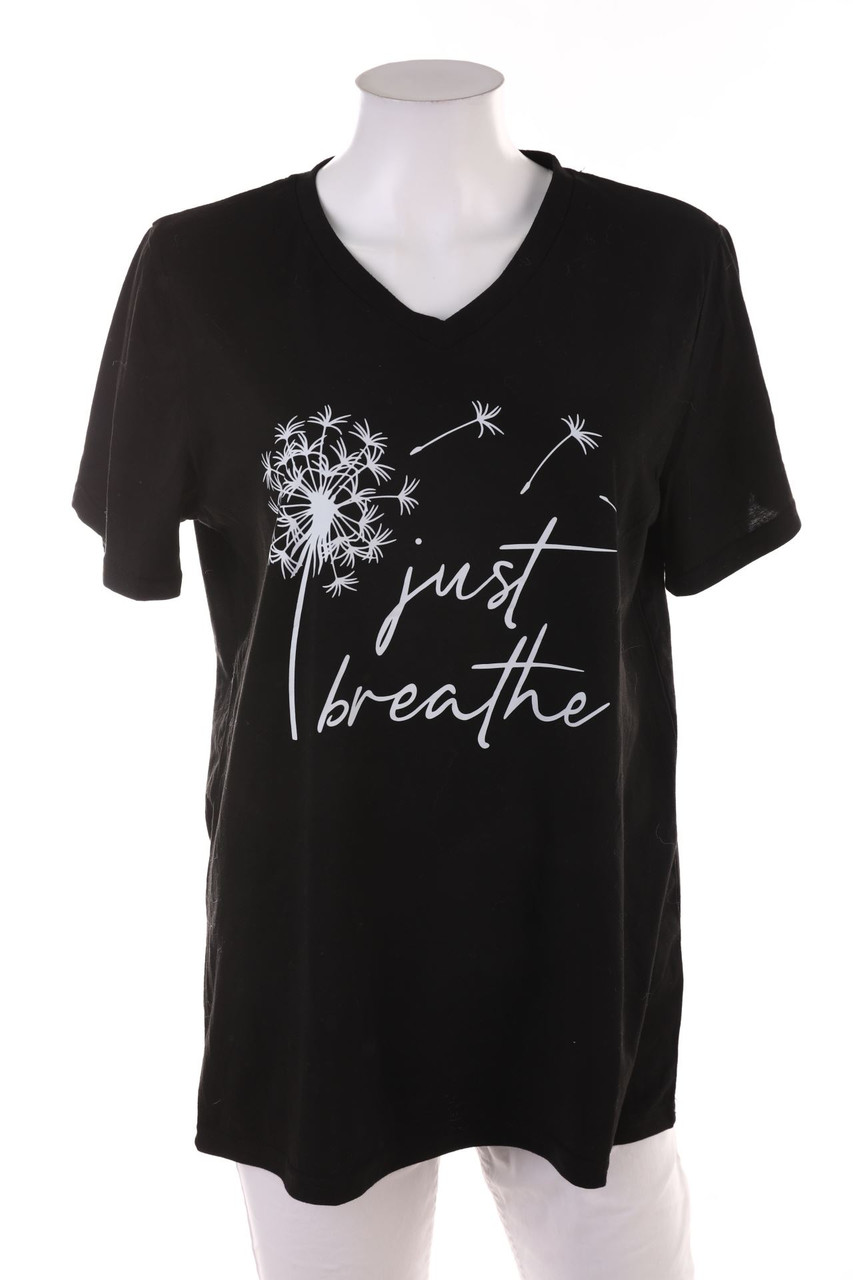 Ohne Label - Kurzarm-Shirt mit Statement-Print - L