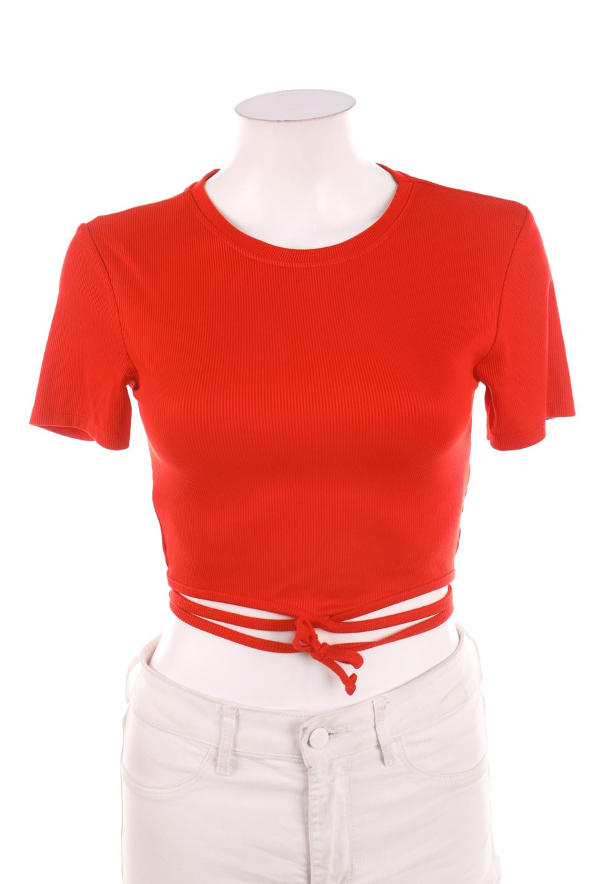 Ohne Label - Cropped-Shirt mit Schnürung - D 32-34