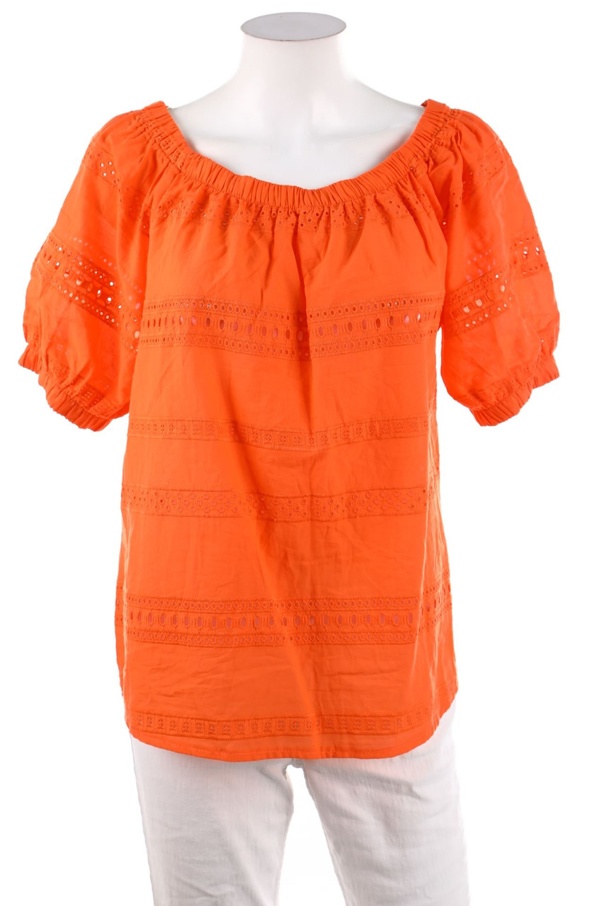 Ohne Label - Kurzarm-Shirt mit Stickereien - D 44-46