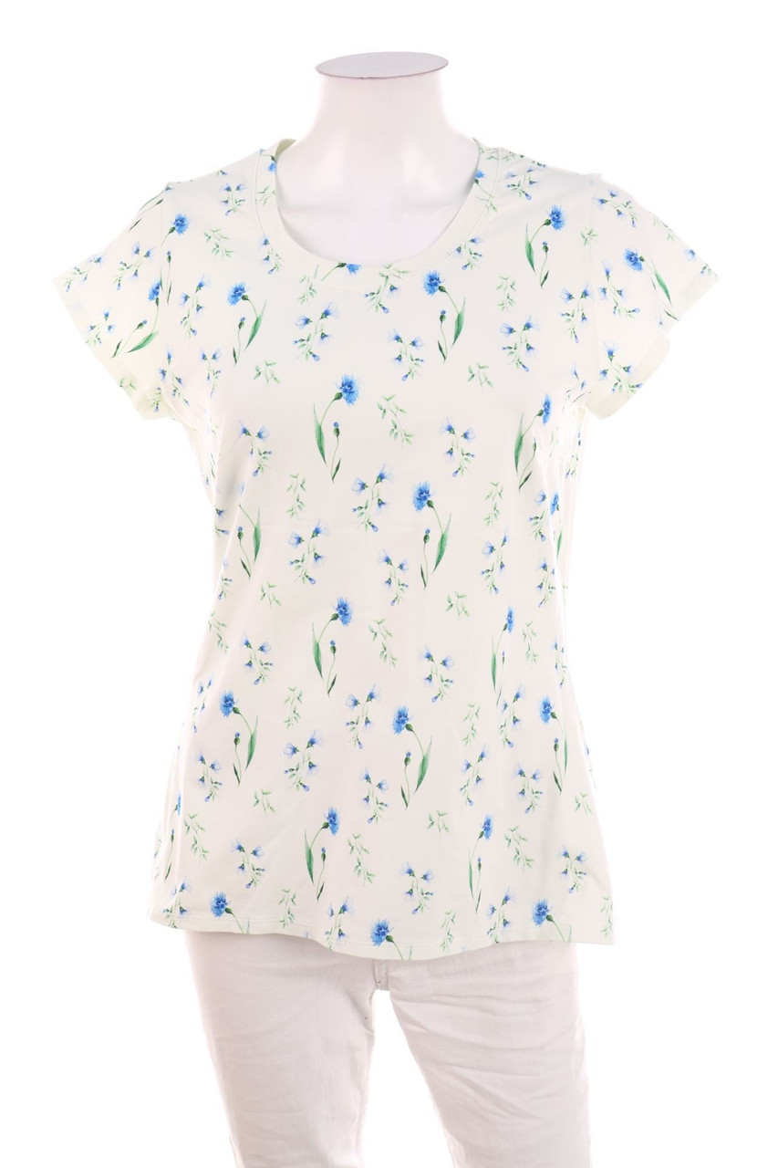 Ohne Label - Kurzarm-Shirt mit Blumen-Print - D 38-40