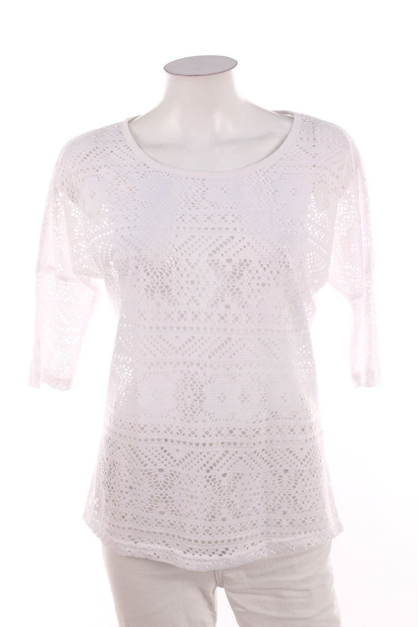 Ohne Label - Bluse mit 3/4-Ärmel aus Spitze - D 36-38