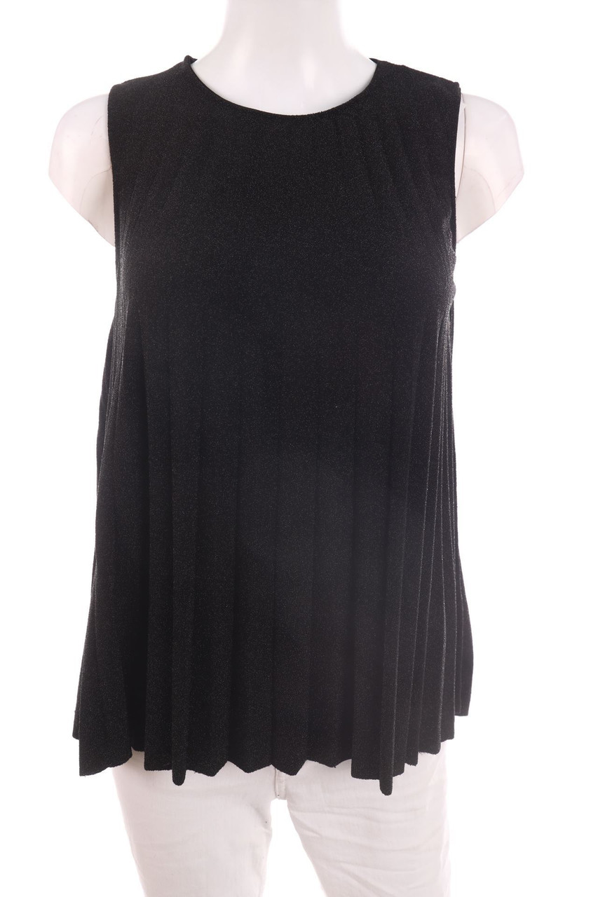 Ohne Label - Glitzer-Plissee-Top - D 38