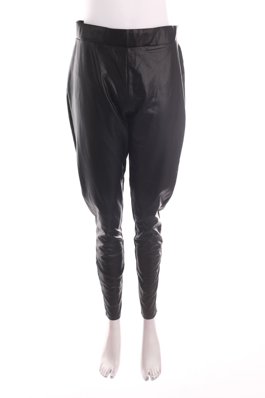 Ohne Label - Coated-Kunstleder-Leggings - D 40