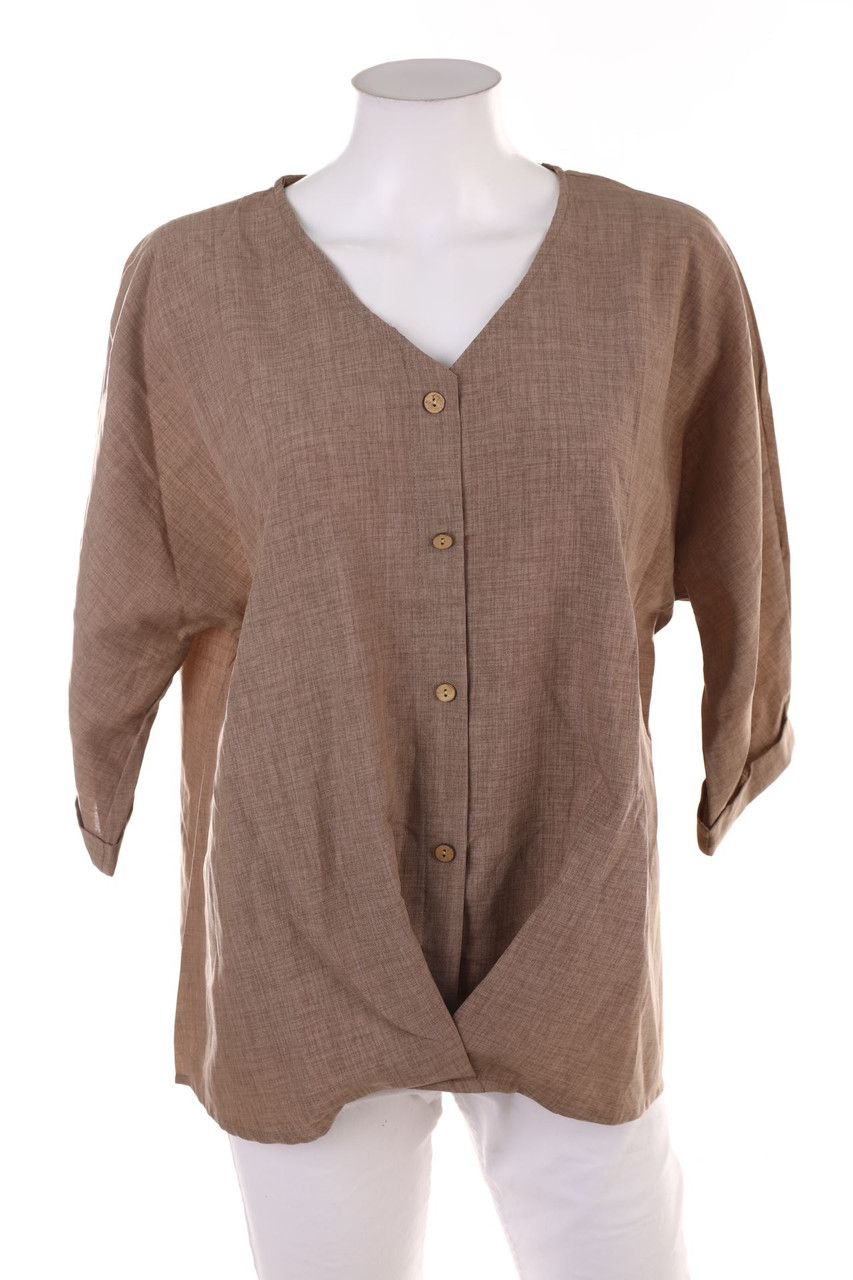 Ohne Label - Hemd-Bluse mit 3/4-Ärmel - L