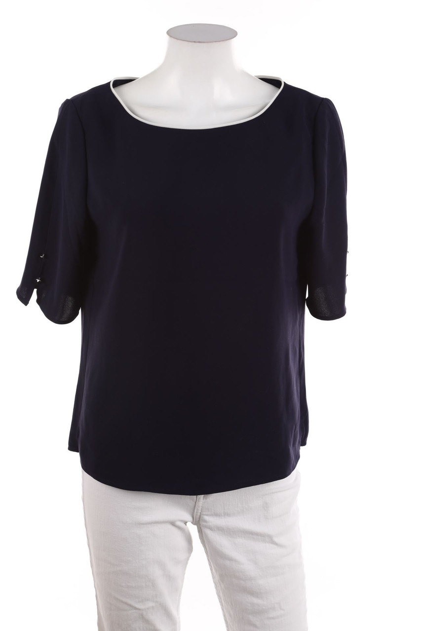 s.Oliver BLACK LABEL - Hemd-Bluse mit kurzem Ärmel mit Schmuck-Knöpfen - D 38-40