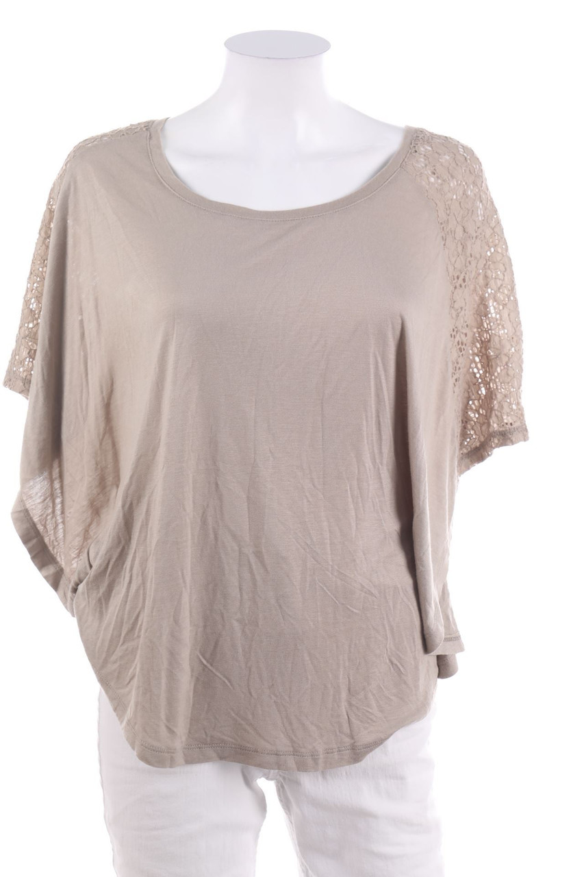 Ohne Label - Batwing-Shirt mit Spitze - L