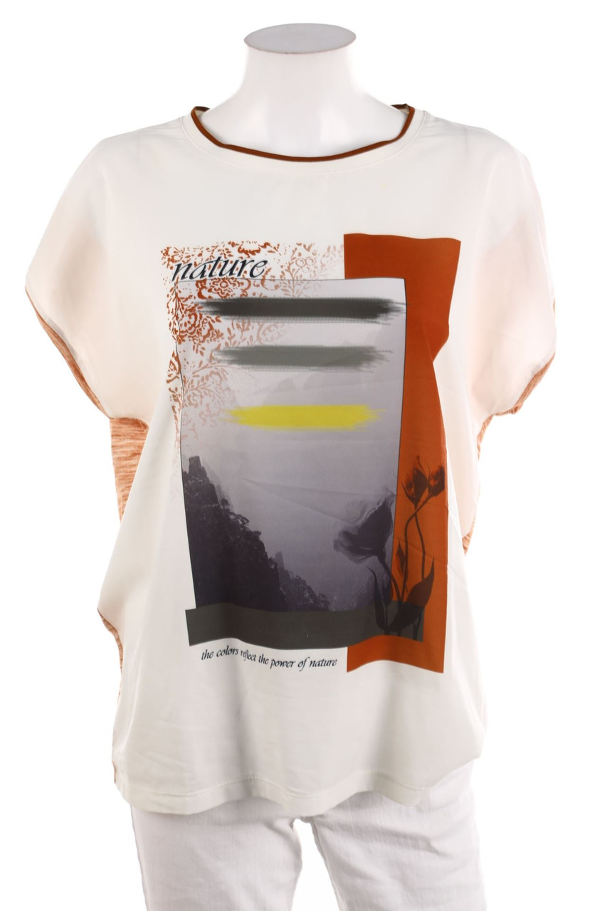 Ohne Label - Kurzarm-Shirt mit Foto-Print - D 44-46