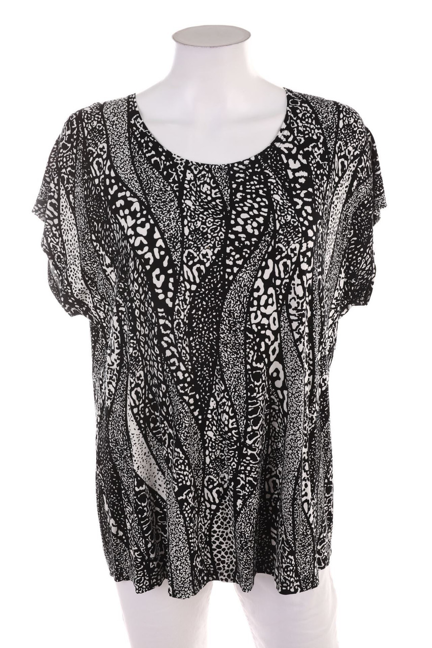 Ohne Label - Kurzarm-Shirt mit Muster - D 44