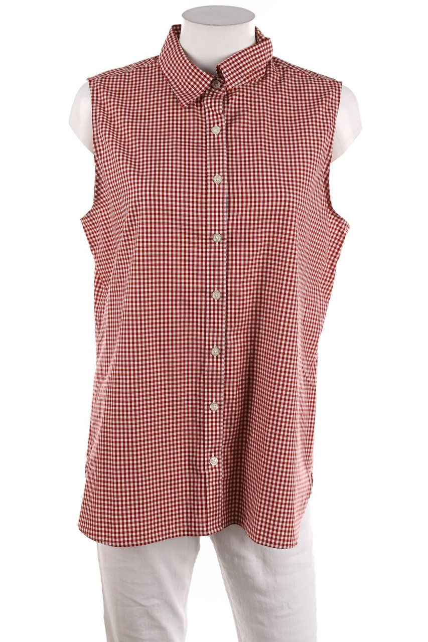 LANDS´END - ärmellose Hemd-Bluse mit Karo-Muster - D 46