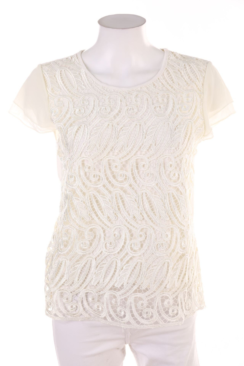 SECONDHAND - Spitzen-Kurzarm-Shirt - 2XL