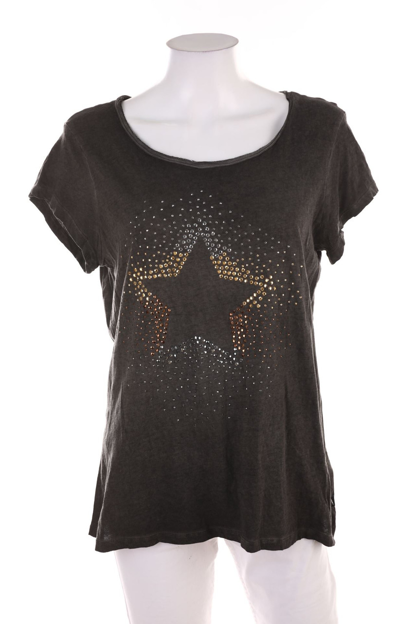 ANASTACIA - Kurzarm-Shirt mit Strass-Steinen - L