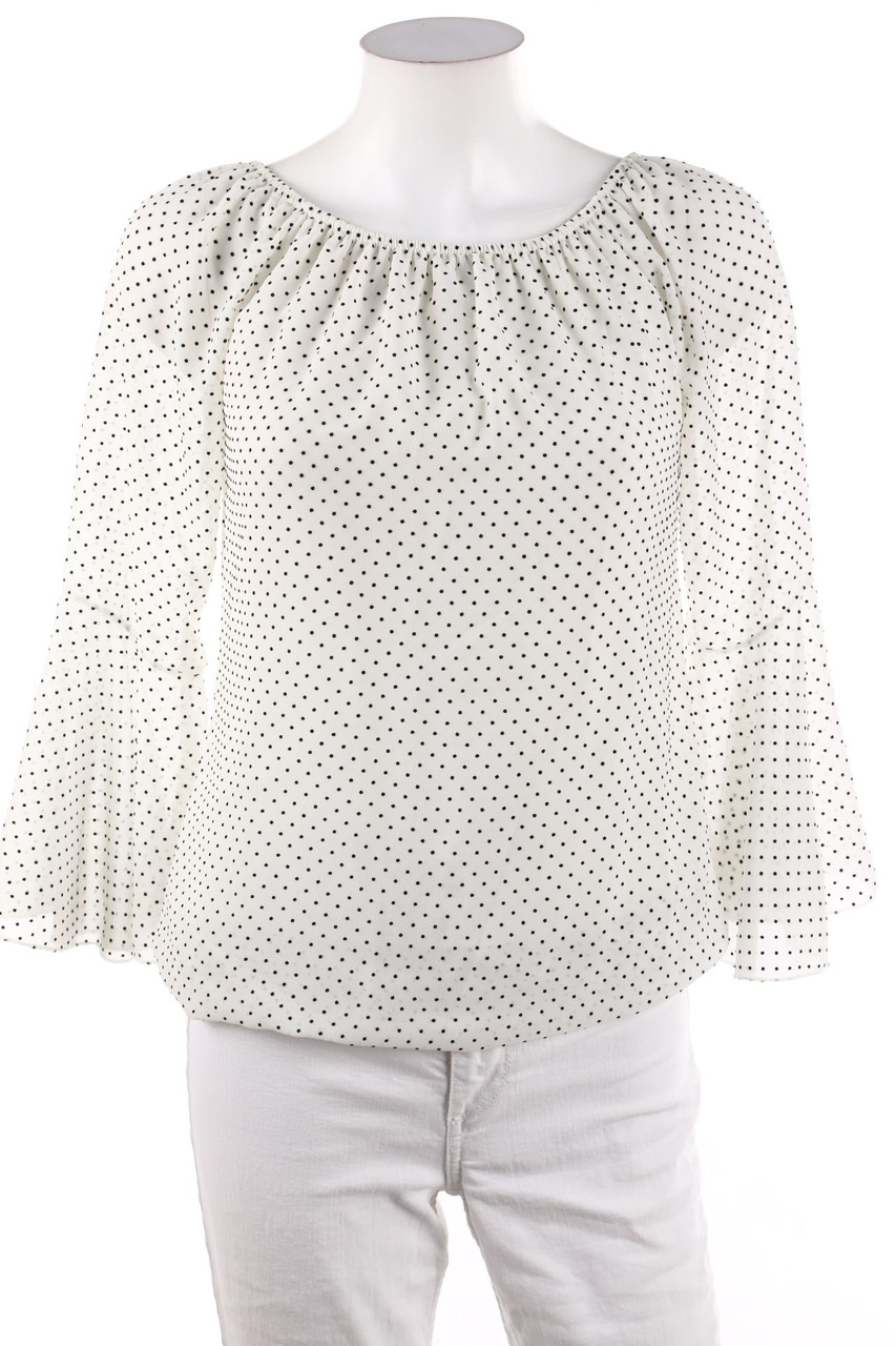 MANGO - Carmen-Bluse mit Polka Dots - D 42