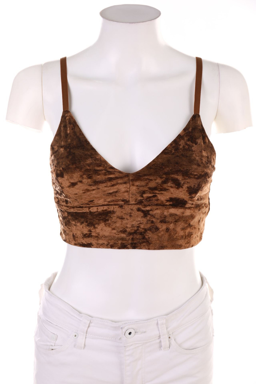 Stradivarius - Crop-Top aus Samt - S