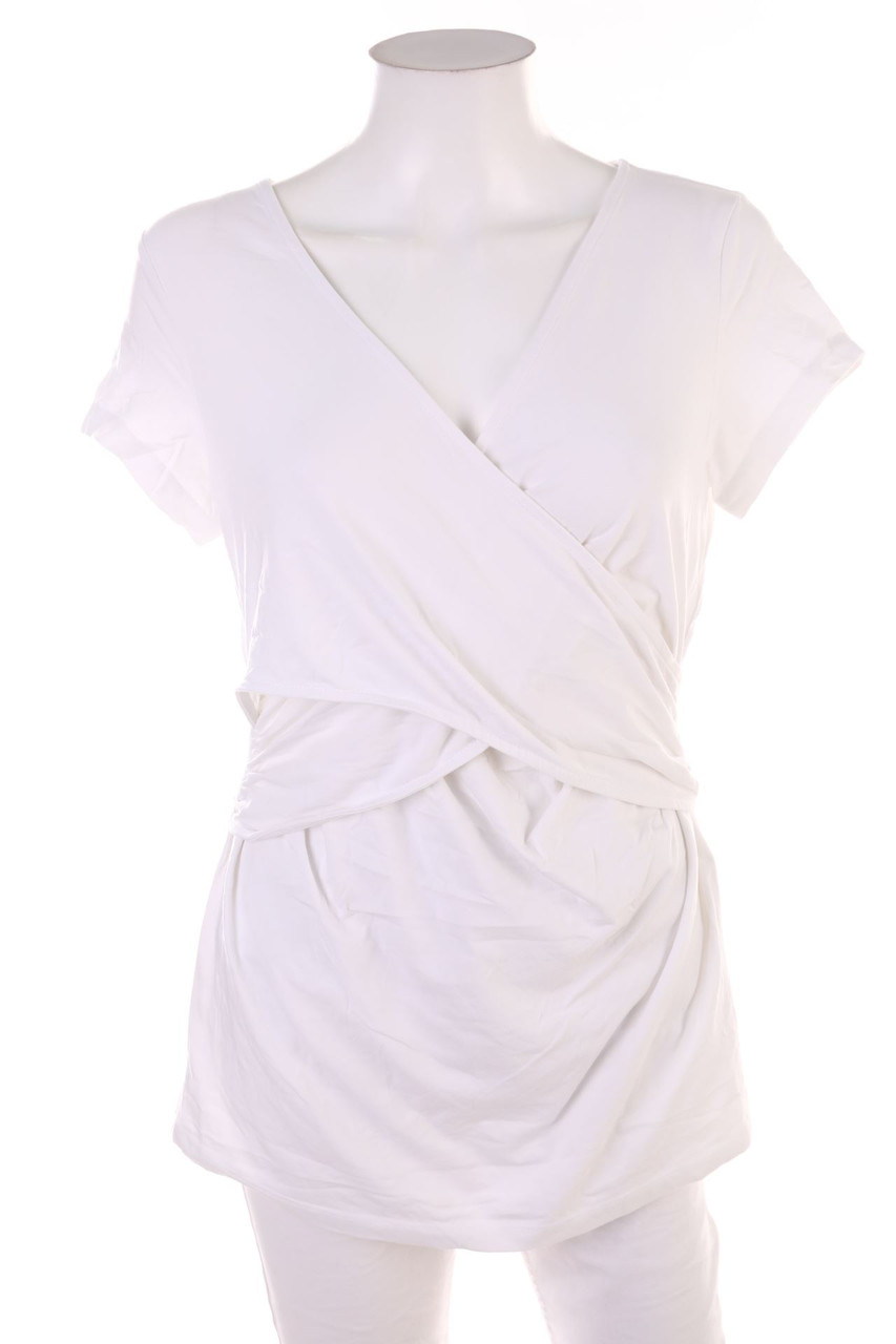 even&odd - Kurzarm-Shirt in Wickel-Optik - L