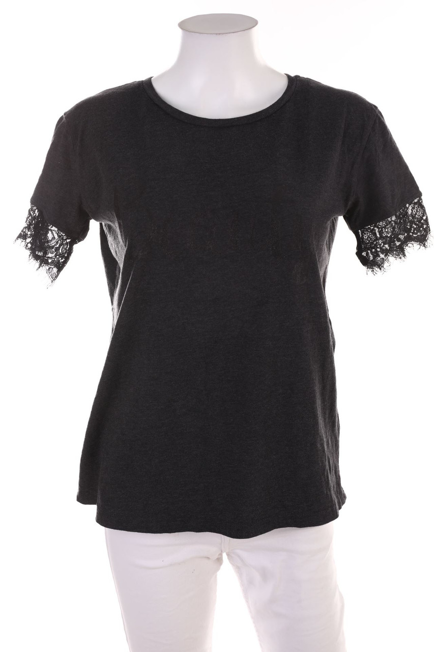 WOMEN - Kurzarm-Shirt mit Spitze - M