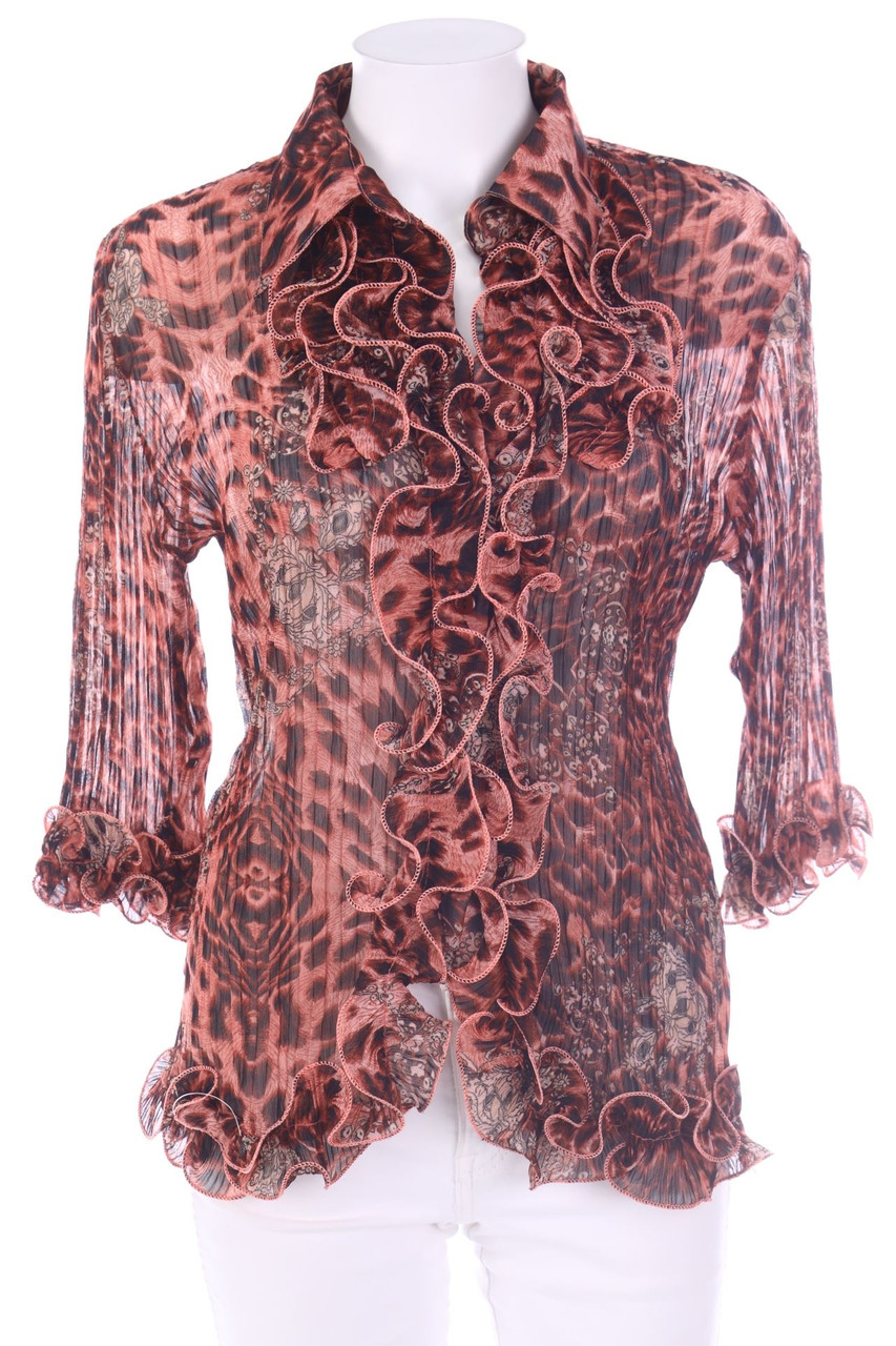 Ohne Label - Rüschen-Bluse - L