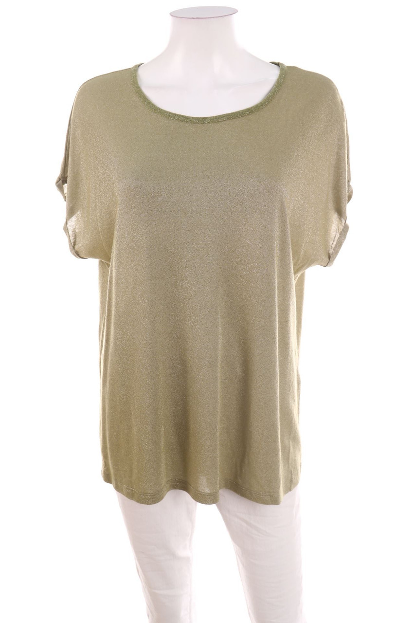 Ohne Label - Glitzer-Kurzarm-Shirt - D 42