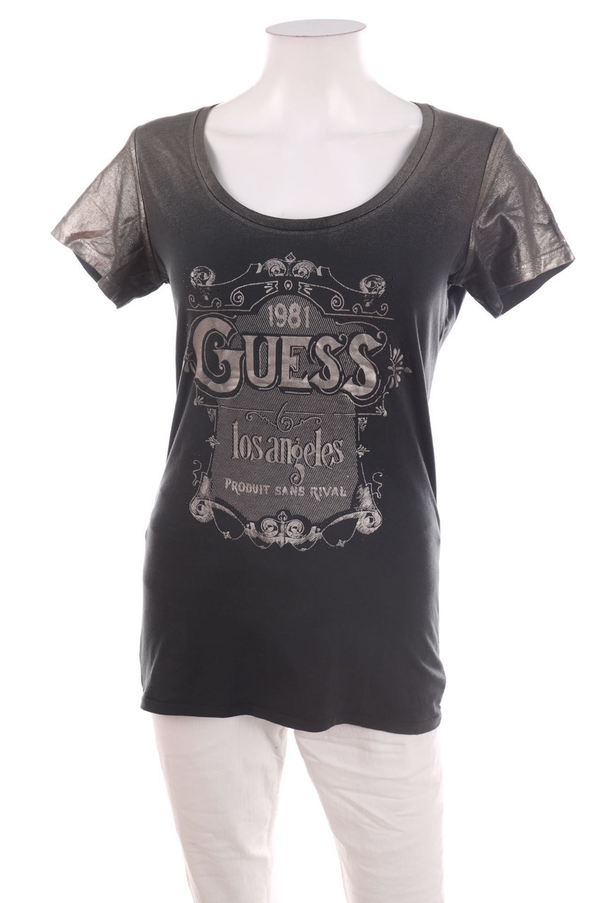GUESS - Print-Kurzarm-Shirt mit Metallic-Effekt - D 38-40